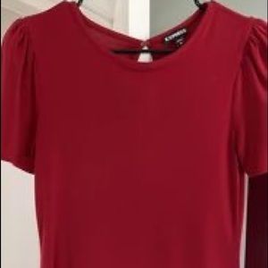 Express red puff sleeve shirt